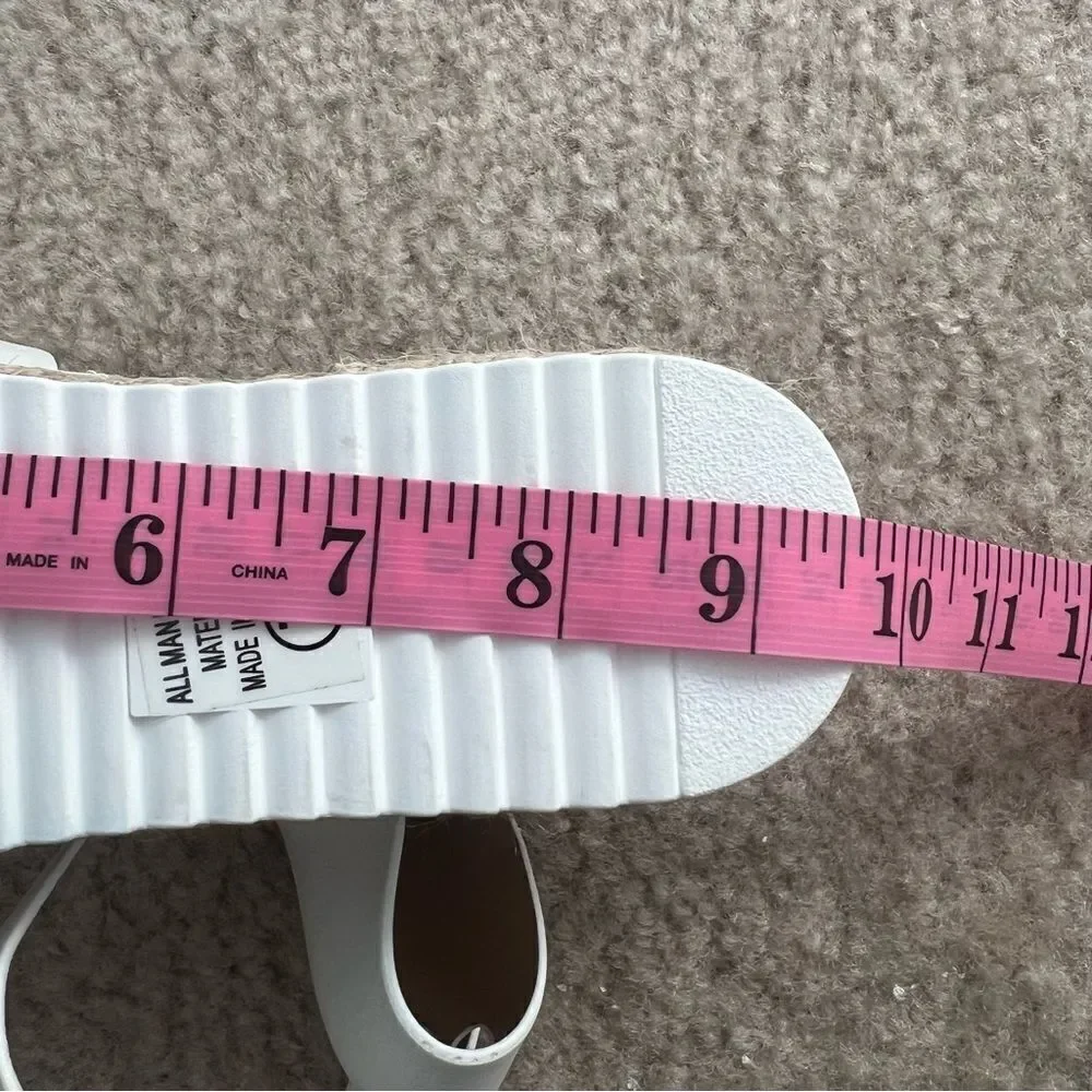 Soda White Espadrille Platform Sandals - Size 7